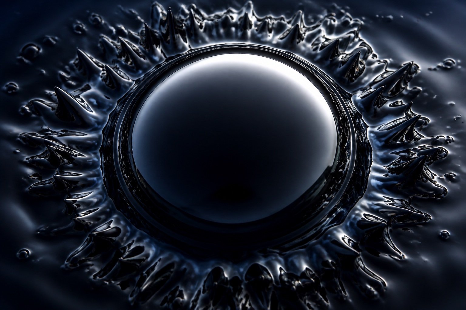 Stable ferrofluid core with controlled outer spikes